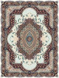 فرش ماشینی  700 شانه طرح نفیس کد J715