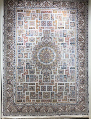 فرش ماشینی 1500 شانه گل برجسته-طرح خشتی ماندگارکد k15002